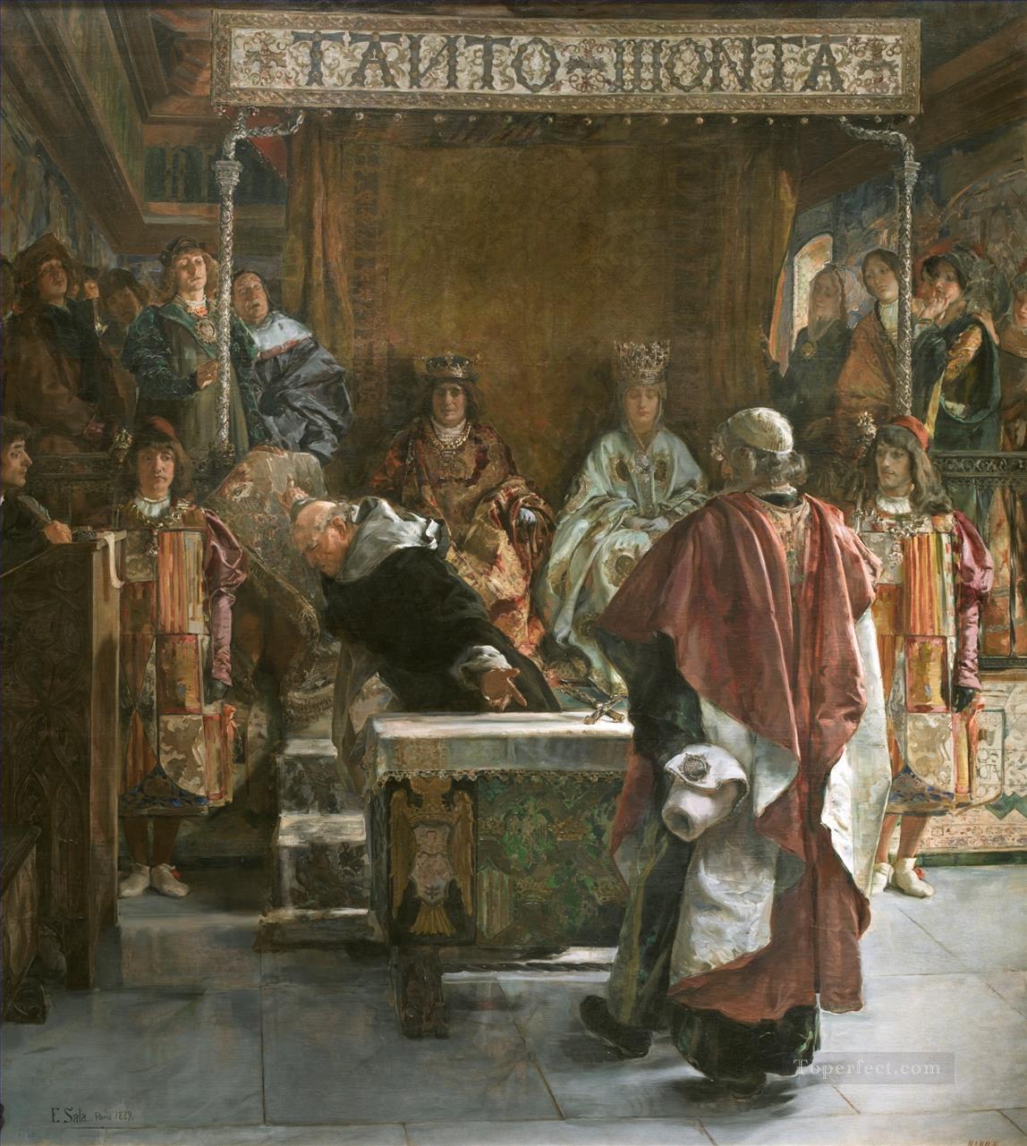 La expulsión de los judíos de España por Sala Frances Emilio Jewish Pintura al óleo